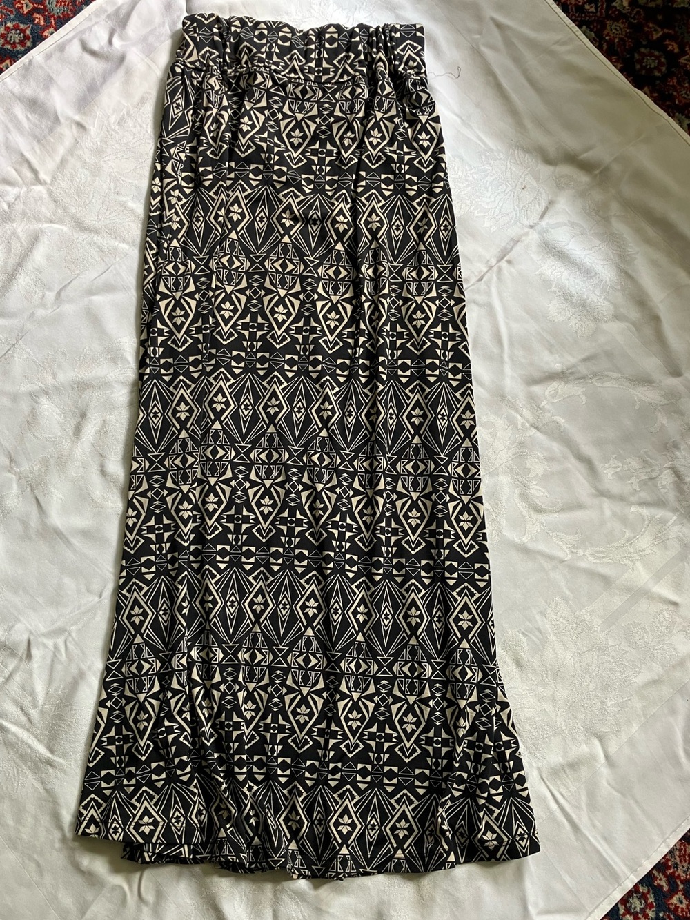French Laundry Maxi Boho Black and White Skirt
